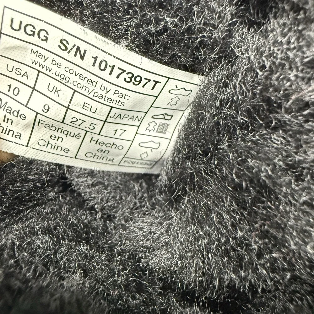 UGG Mini Bailey Bow II Boots Toddler Girls Size 10 Black Sheepskin 1017397T